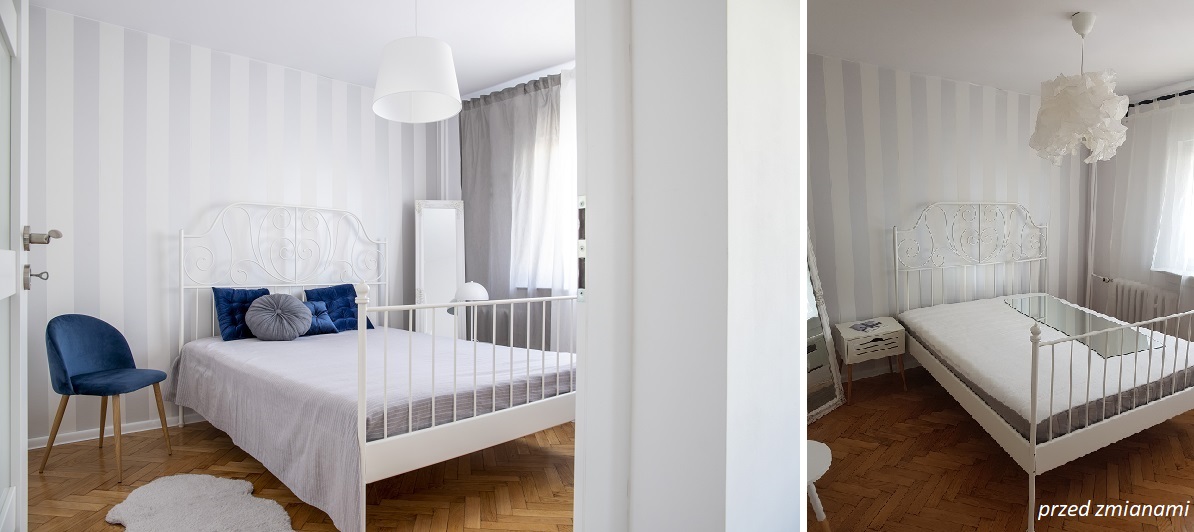 Sypialnia przed i po zmianach