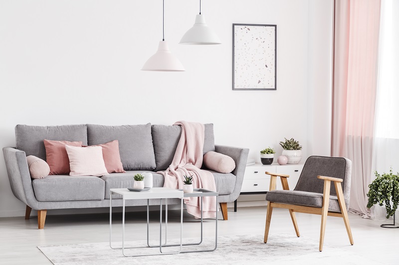 Grey and pastel living room plus minimal 16