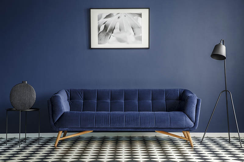 Navy blue minimal interior A 37