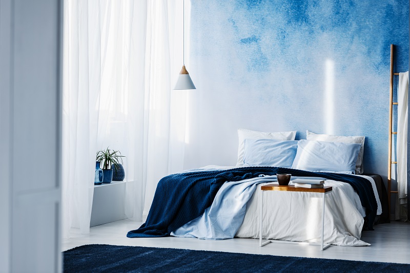 Ombre wall blue bedroom 27